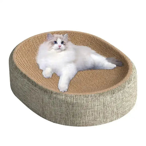 2in1 Cat Scratching Board Protect Furniture Grinding Claw Toys Oval Sisal weaving Wear-resistant Cat Nest Cat
