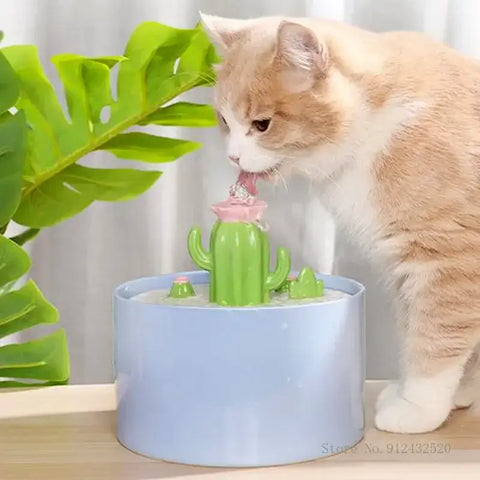 Automatic Circulating Water Dispenser Cat Ceramic Water Dispenser Silent Flow Pet Food Utensils Pet Supplies 1Pc