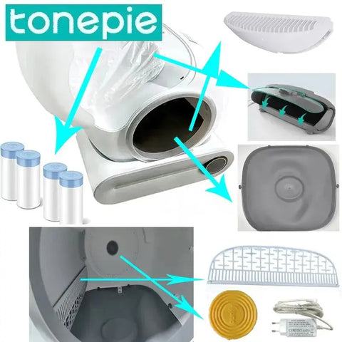 Boîte d’accessoires pour litière automatique pour chat