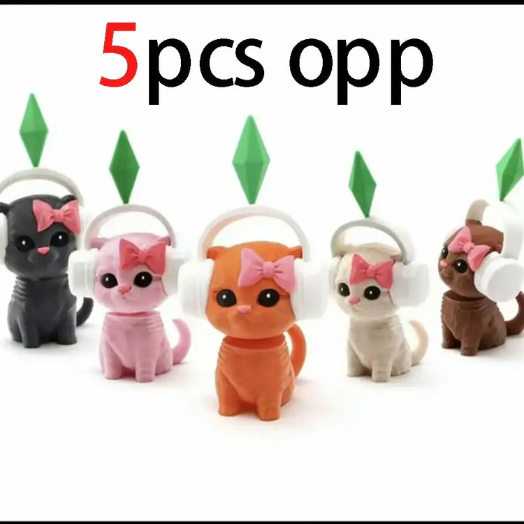 Cute Dancing Cat Model The Sims InspiredCreative Cute Kitten Mini Earphone Cat Model Desktop Decor Automotive Interior