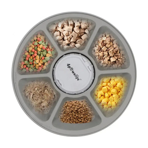 Dog Feeder Automatic Pet Feeder Round Timing Feeder 6 Meals 6 Grids Dog Cat Electric Dry Food Dispenser 24 Hours Feed