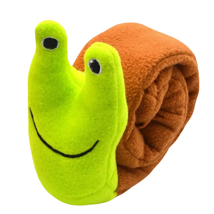Dog Puzzle Feeder Interactive Toy Indestructible Plush Sound Squeak Puppy Toys For Resistant Foldable Snail Dogs Pet
