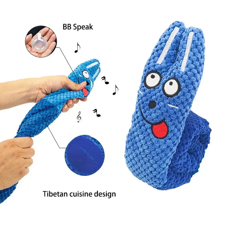 Dog Puzzle Feeder Interactive Toy Indestructible Plush Sound Squeak Puppy Toys For Resistant Foldable Snail Dogs Pet