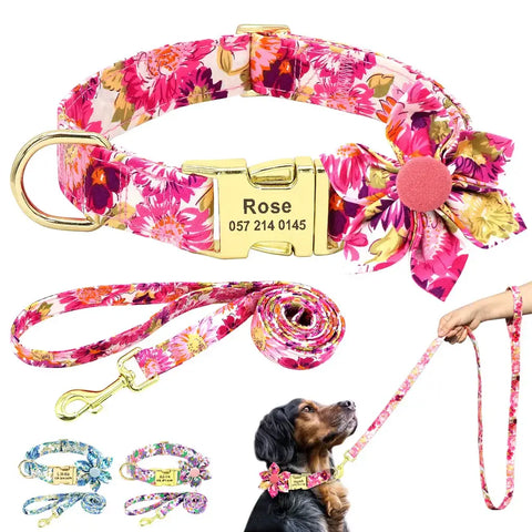 Ensemble collier et laisse personnalisés pour chien