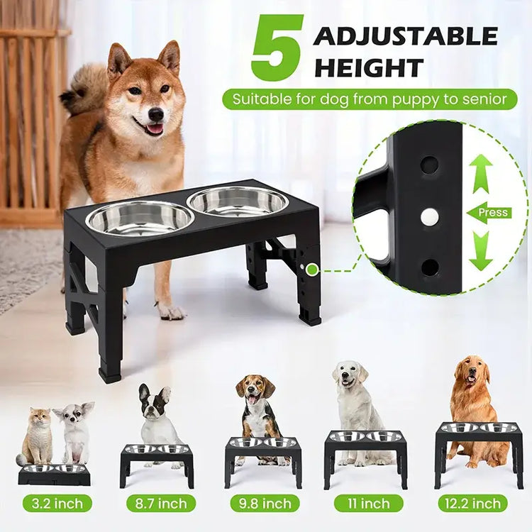 Gamelle surélevée pour chien - black / 2 Stainless Steel / China Mainland