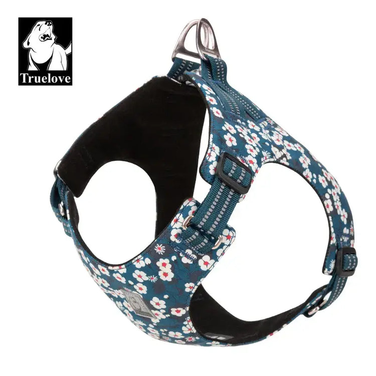 Harnais fleuri pour chien - SAXONY BLUE / XXS / China Mainland