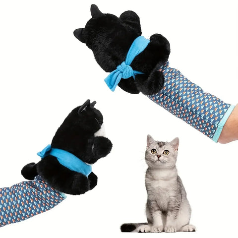 Interactive Cat Wrestling Puppet Toy with Poseable Limbs Plush Stuffed Animal for Indoor Play,Durable & Safe cat toys