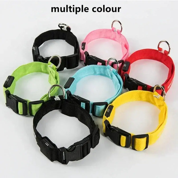 LED Glowing Dog Collar Adjustable Flashing Rechargea Luminous Collar Night Anti-Lost Dog Light HarnessFor Small Dog Pet