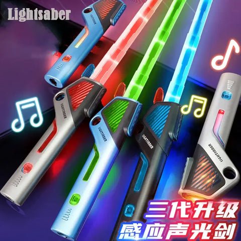 Lightsaber Laser Sword Toy Retractable Finger Rotating 12 Color Change Luminous Soundfonts Force FX FOC Blaster Toys