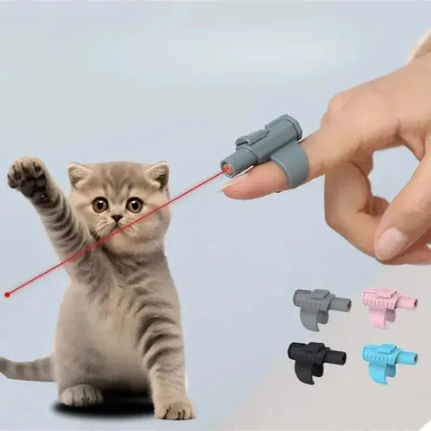 Mini Laser Cat Toy Portable Interactive Finger Sleeve Design for Cats Endless Fun Playtime