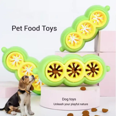 Pea Shaped Dog Treat Dispensing Toy Puzzle Slow Feeder IQ Training Mental Stimulation Pet Feeder for Large Medium Small