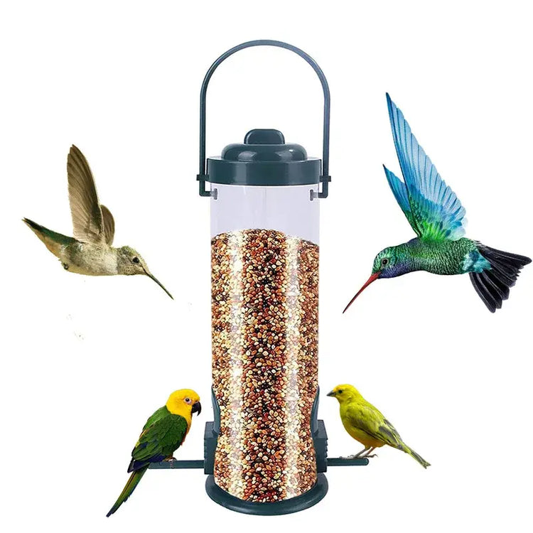 Pet Bird Feeder Food Dispenser Outdoor Hanging Multiple Holes Bird Feeder Small Bird Automatic Foot Feeding Tool Bird