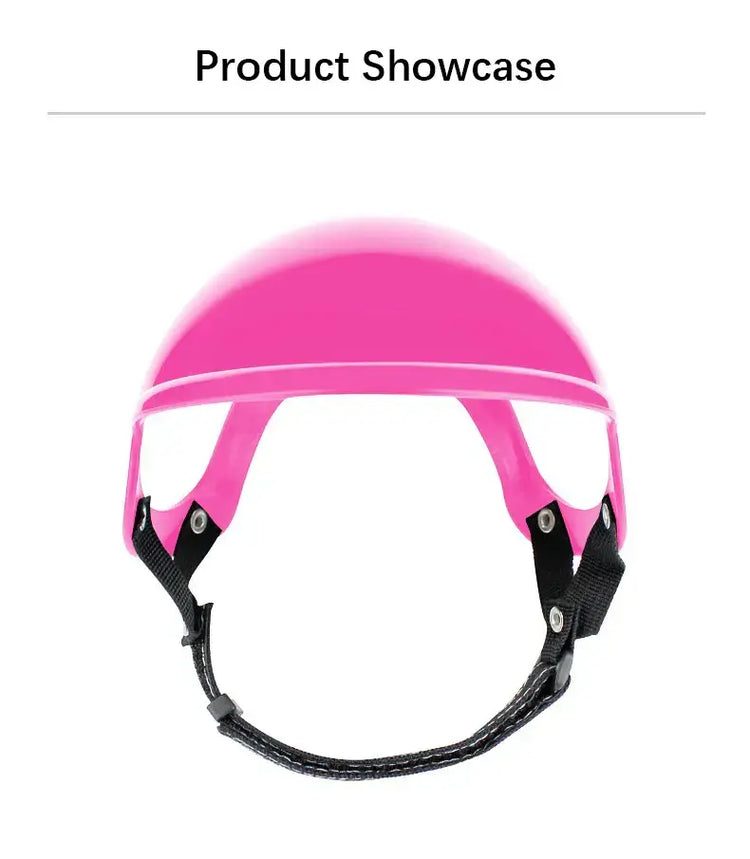 Pet Helmet Pink Dog Cat Wear Comfortable Motorbike Sports Outdoor Accessories Headwear Double Hole Adjustable Pet