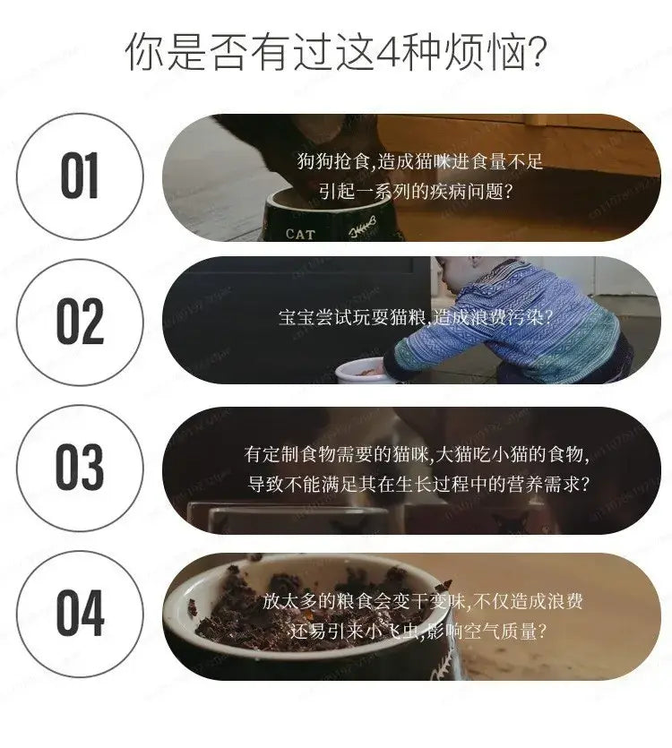 Pet Microchip Smart Feeder Automatic Timed Food Dispenser with Chip Recognition for Cats & Dogs