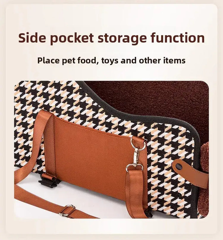Portable Pet Car Safety Seat Cushion for Center Console Armrest Dog Cat Travel Bed for Small Pets
