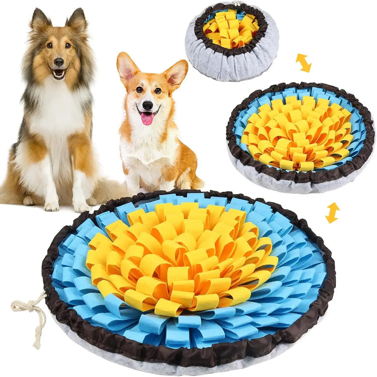 Tapis Snuffle Chien interactif - Yellow and Blue