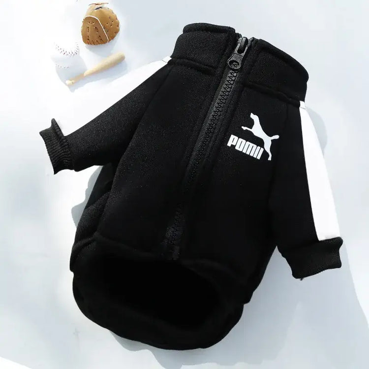 Veste d’hiver pour chien de baseball - Black Copy / S 1.5-2.5 KG