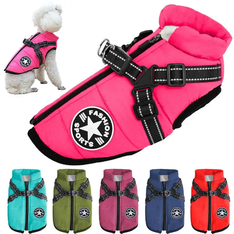 Vêtements d’hiver pour chien avec harnais