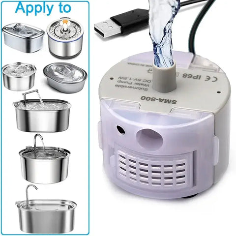 Water Pump Accessories Replace Water Pump for Cat Water Fountain Motor Submersible Pump Pet Cat Water Fountain SMA-800