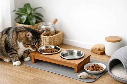 Installer un coin repas chat propre et pratique