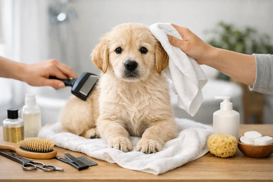 Organiser la routine de toilettage du chiot à la maison