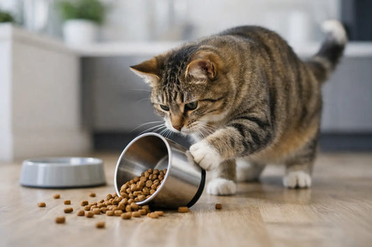 Pourquoi mon chat renverse sa gamelle souvent ?