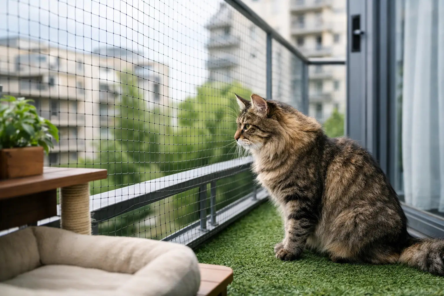 Sécuriser un balcon pour chat intérieur