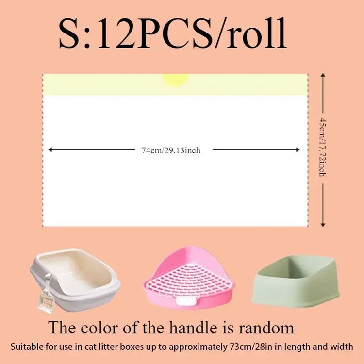 1 Roll Cat Litter Bag Pet Drawstring Garbage Bag Household Pet Shop Cat Litter Box Lining Multi Size Disposable Clean