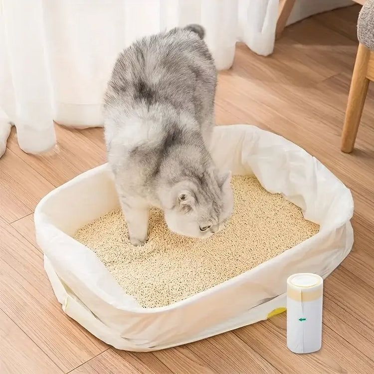 1 Roll Cat Litter Bag Pet Drawstring Garbage Bag Household Pet Shop Cat Litter Box Lining Multi Size Disposable Clean