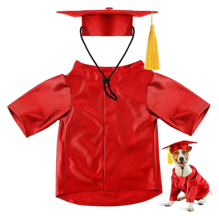 1 Set Pet Graduation Suit Adorable Adjustable Hat With Tassel Pet Cats Dogs Cosplay Costume Set Graduation Pet