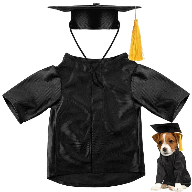 1 Set Pet Graduation Suit Adorable Adjustable Hat With Tassel Pet Cats Dogs Cosplay Costume Set Graduation Pet