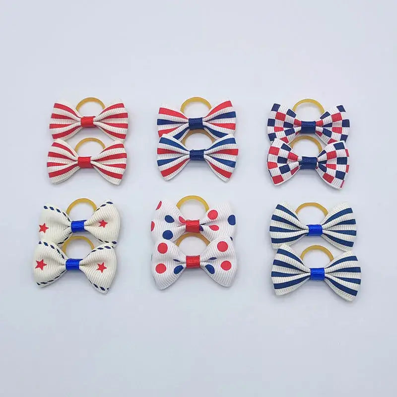 100 Pieces Pet Hair Accessories Elastic Rubber Band Dog Hair Bows 121 Colors Cute Ribbon Hair Clips for Yorkshire And