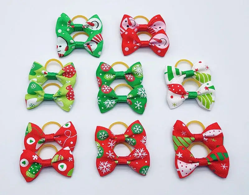 100 Pieces Pet Hair Accessories Elastic Rubber Band Dog Hair Bows 121 Colors Cute Ribbon Hair Clips for Yorkshire And