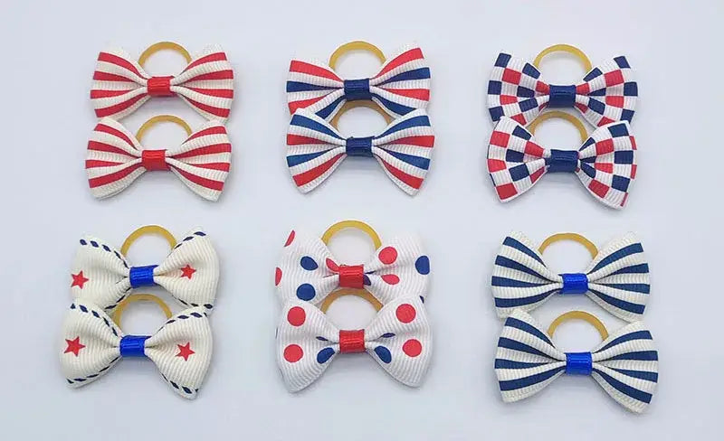 100 Pieces Pet Hair Accessories Elastic Rubber Band Dog Hair Bows 121 Colors Cute Ribbon Hair Clips for Yorkshire And