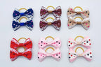 100 Pieces Pet Hair Accessories Elastic Rubber Band Dog Hair Bows 121 Colors Cute Ribbon Hair Clips for Yorkshire And