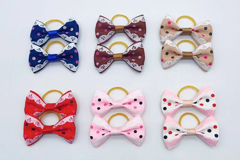 100 Pieces Pet Hair Accessories Elastic Rubber Band Dog Hair Bows 121 Colors Cute Ribbon Hair Clips for Yorkshire And