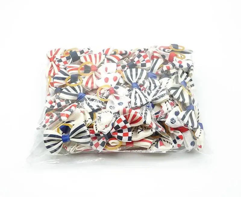 100 Pieces Pet Hair Accessories Elastic Rubber Band Dog Hair Bows 121 Colors Cute Ribbon Hair Clips for Yorkshire And