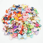 100 Pieces Pet Hair Accessories Elastic Rubber Band Dog Hair Bows 121 Colors Cute Ribbon Hair Clips for Yorkshire And