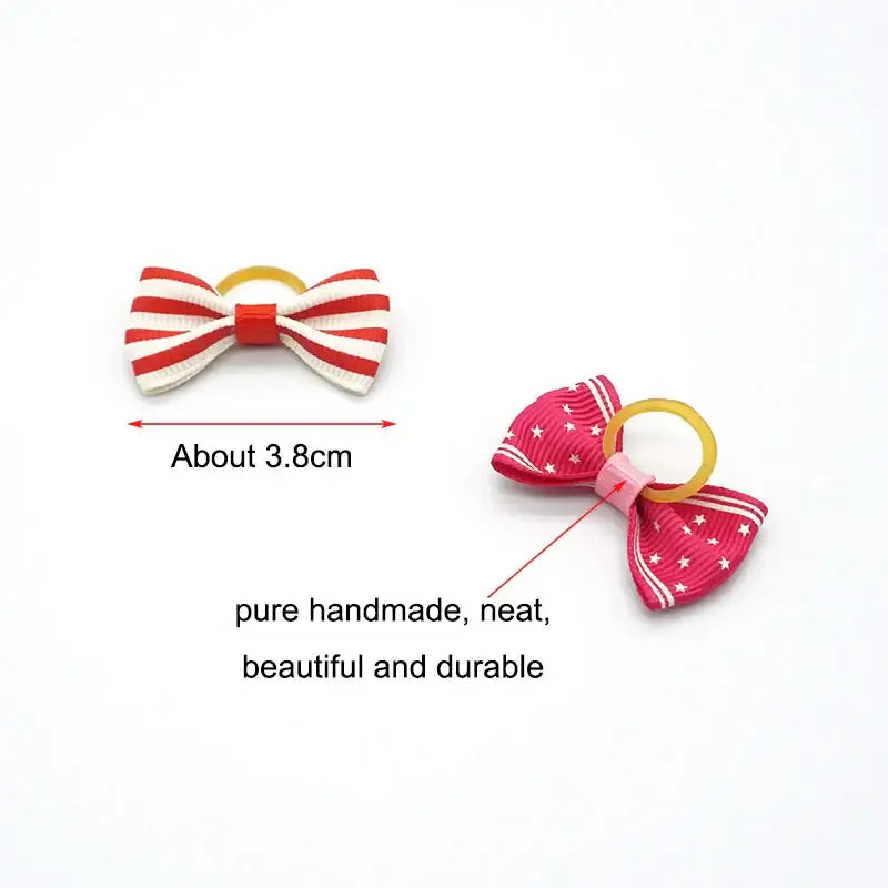 100 Pieces Pet Hair Accessories Elastic Rubber Band Dog Hair Bows 121 Colors Cute Ribbon Hair Clips for Yorkshire And