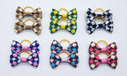 100 Pieces Pet Hair Accessories Elastic Rubber Band Dog Hair Bows 121 Colors Cute Ribbon Hair Clips for Yorkshire And