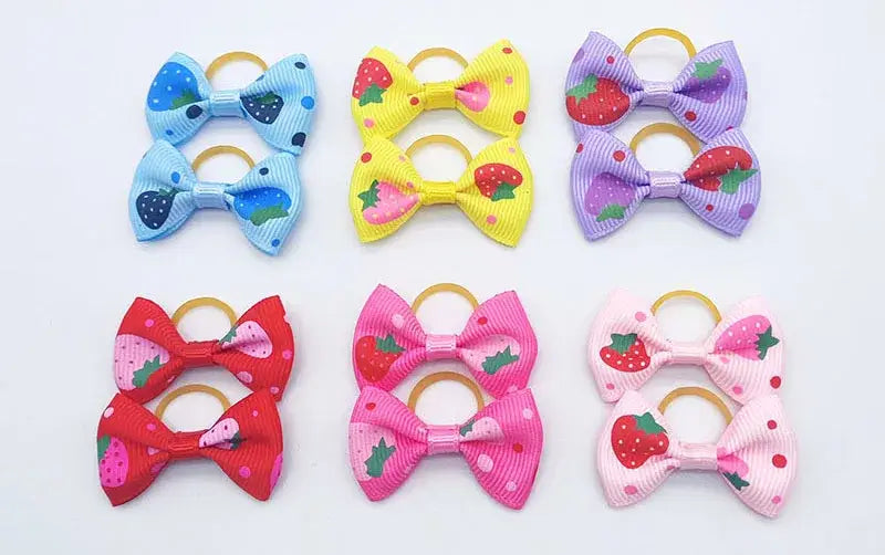 100 Pieces Pet Hair Accessories Elastic Rubber Band Dog Hair Bows 121 Colors Cute Ribbon Hair Clips for Yorkshire And