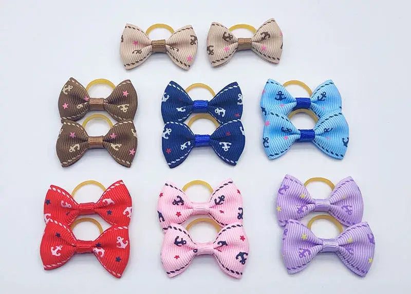 100 Pieces Pet Hair Accessories Elastic Rubber Band Dog Hair Bows 121 Colors Cute Ribbon Hair Clips for Yorkshire And