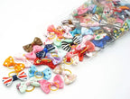 100 Pieces Pet Hair Accessories Elastic Rubber Band Dog Hair Bows 121 Colors Cute Ribbon Hair Clips for Yorkshire And
