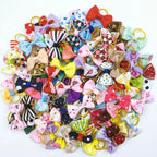 100 Pieces Pet Hair Accessories Elastic Rubber Band Dog Hair Bows 121 Colors Cute Ribbon Hair Clips for Yorkshire And