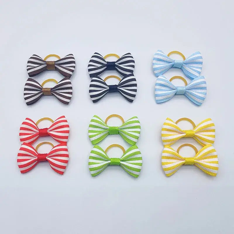 100 Pieces Pet Hair Accessories Elastic Rubber Band Dog Hair Bows 121 Colors Cute Ribbon Hair Clips for Yorkshire And