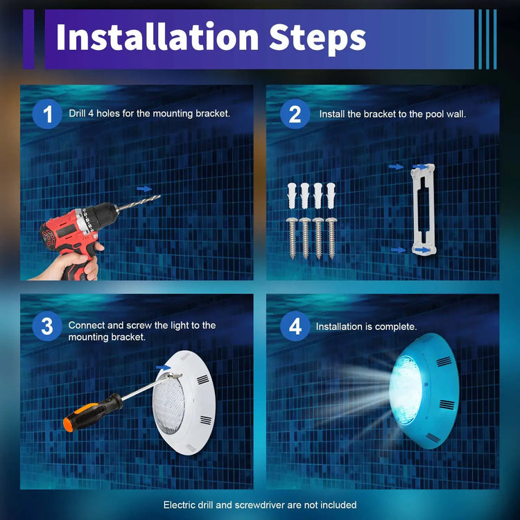 12V 45W RGB Swimming 450 LED Pool Lights Spa Underwater Light IP68 Waterproof Lamp RGB Swimming Pool Light With Remote