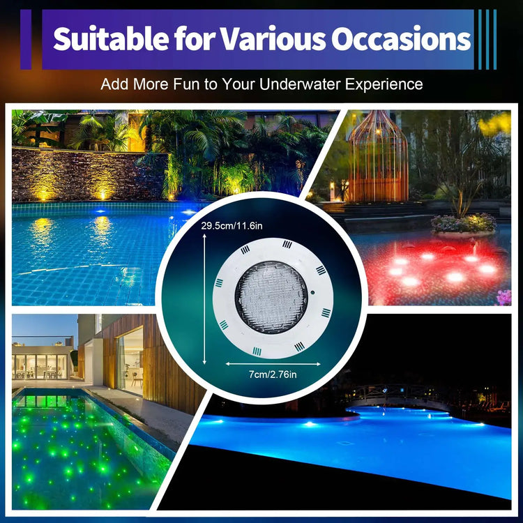 12V 45W RGB Swimming 450 LED Pool Lights Spa Underwater Light IP68 Waterproof Lamp RGB Swimming Pool Light With Remote