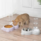 1Cat Feeding Water Dispenser Pet Water and Food Bowl Set with Automatic Water Dispenser Bottle
