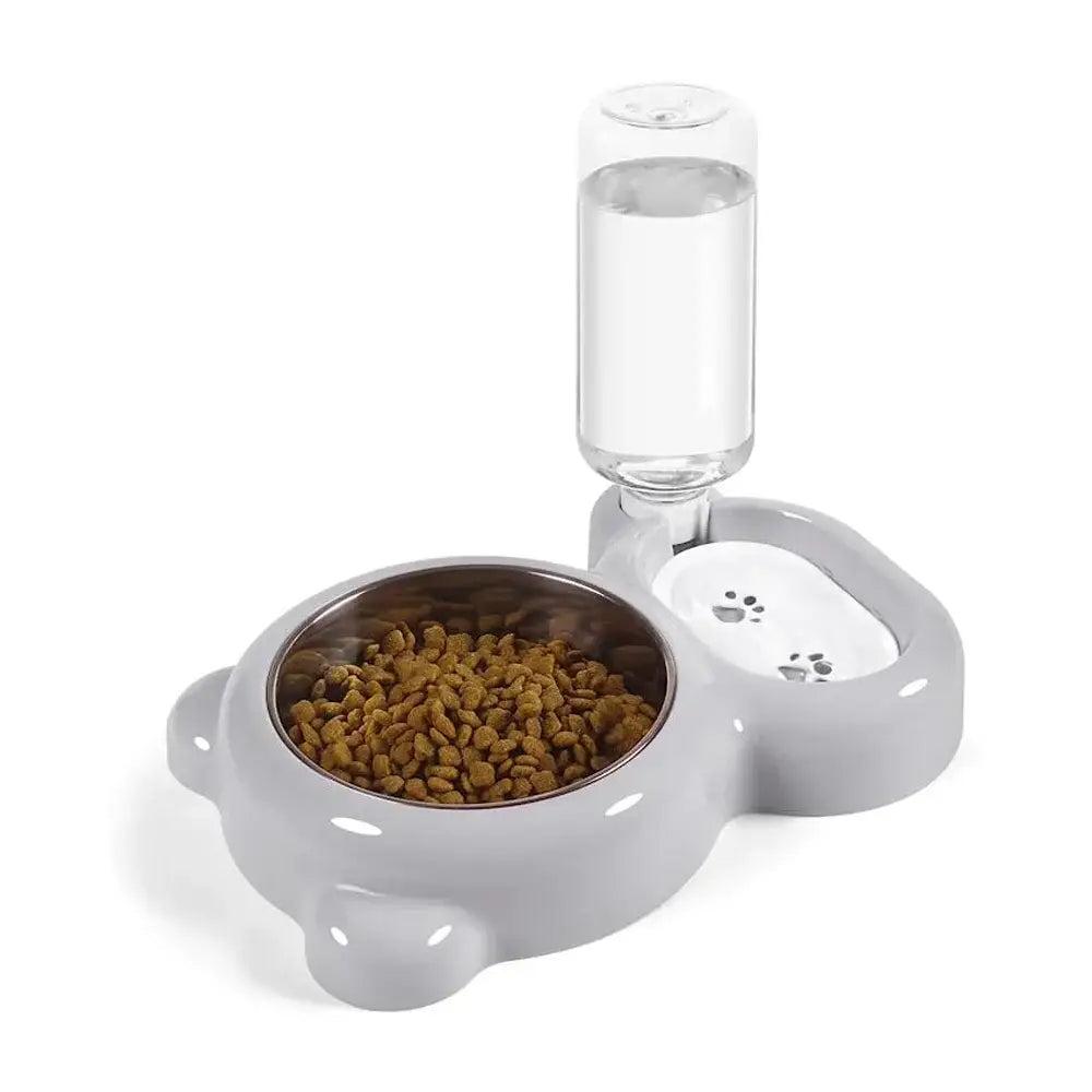 1Cat Feeding Water Dispenser Pet Water and Food Bowl Set with Automatic Water Dispenser Bottle