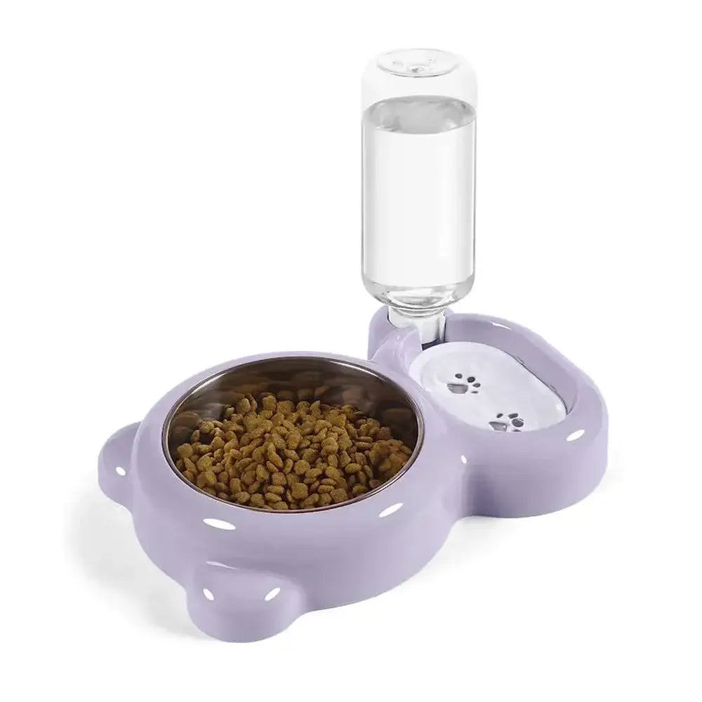 1Cat Feeding Water Dispenser Pet Water and Food Bowl Set with Automatic Water Dispenser Bottle